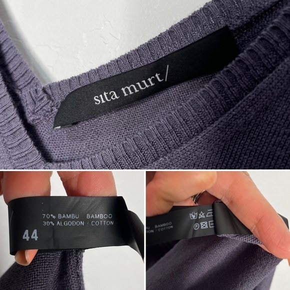 Sita Murt Gray Sleeveless Bamboo / Cotton Knitted v-neck Top - Picture 8 of 9